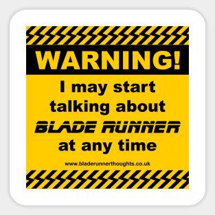 Blade Runner Warning 01 Sticker